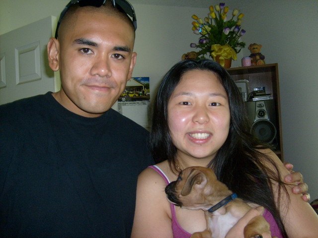 Tyson going home with his new Mom &amp; Dad